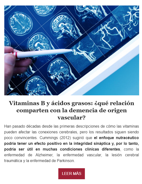 Vitaminas B, ácidos grasos y demencia