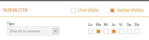 Nuevo tipo de cita multiple o repetitiva o programada