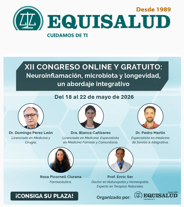 XII Congreso online y gratuito de Equisalud: Neuroinflamación, microbiota y longevidad, un abordaje integrativo