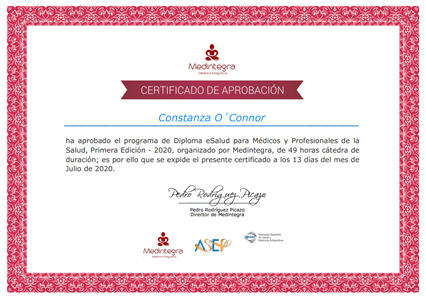 Diploma eSalud para Médicos y Profesionales de la Salud