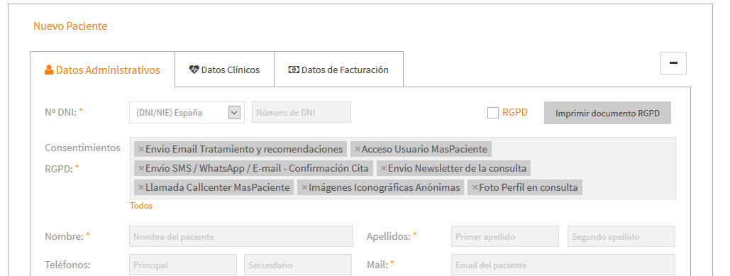 Cambios RGDP en Alta Paciente