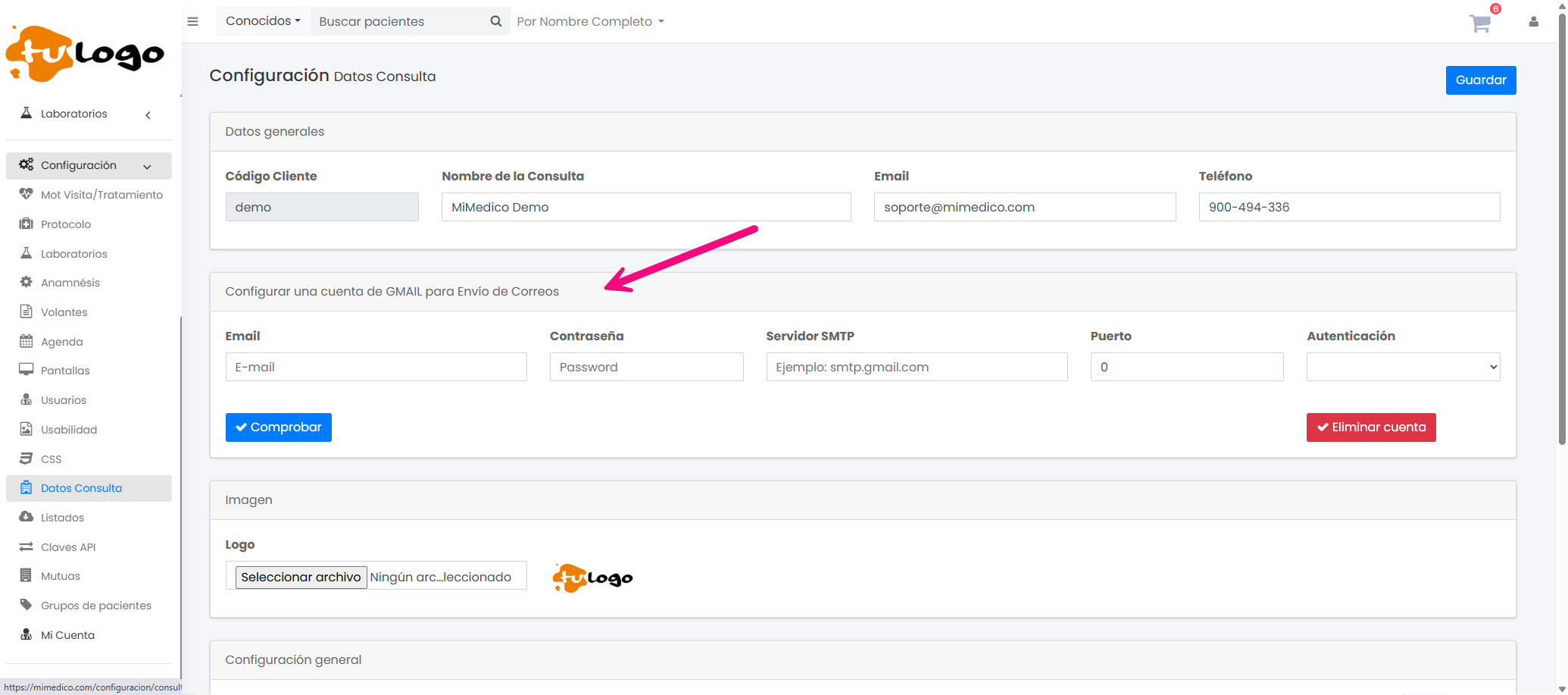 115- Configuración Google email de Consulta