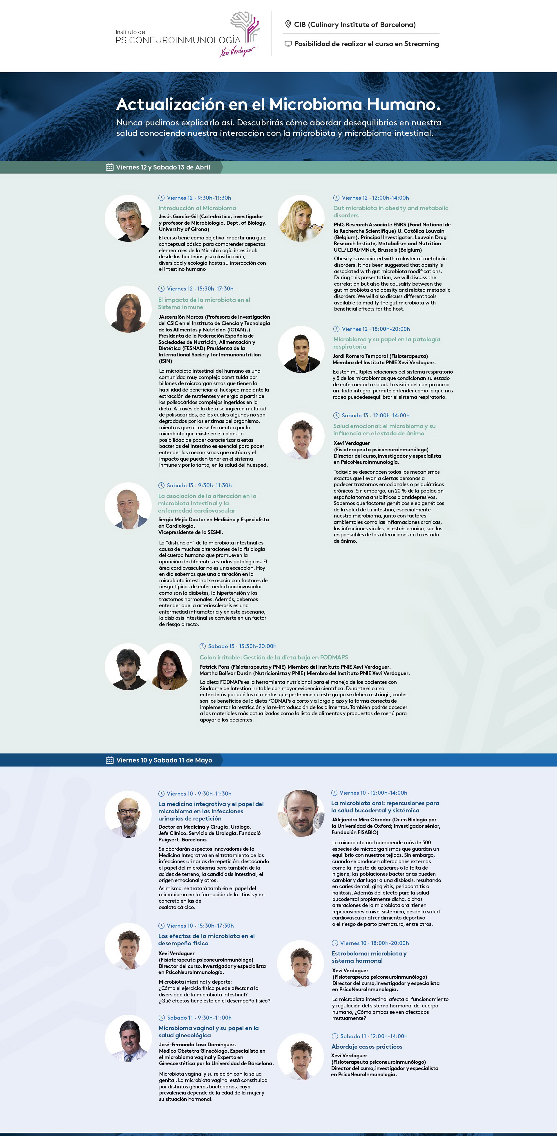 Curso: Actualización en el Microbioma Humano